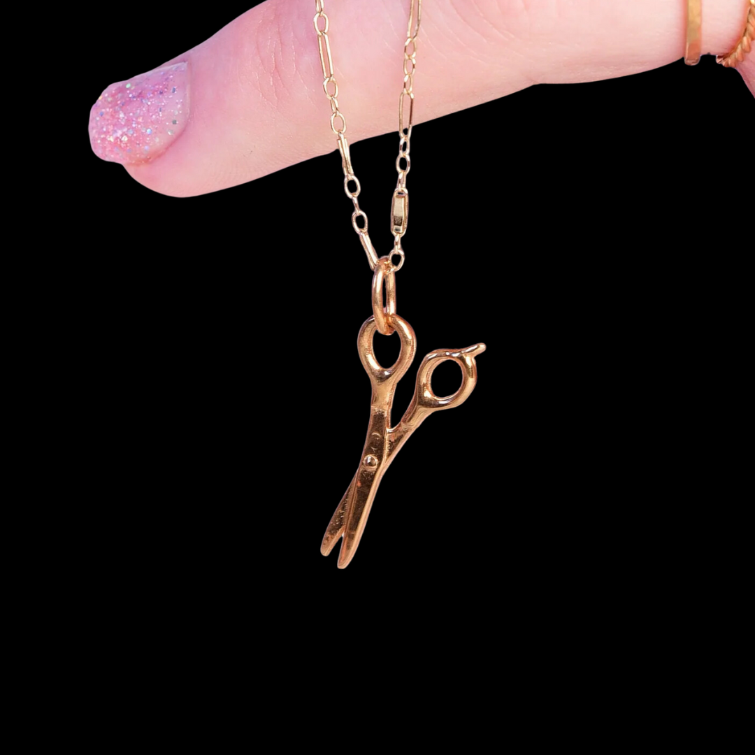 Collection of Rose Gold Scissors Pendant 10K - 14K - Inchoo Bijoux in a gallery layout