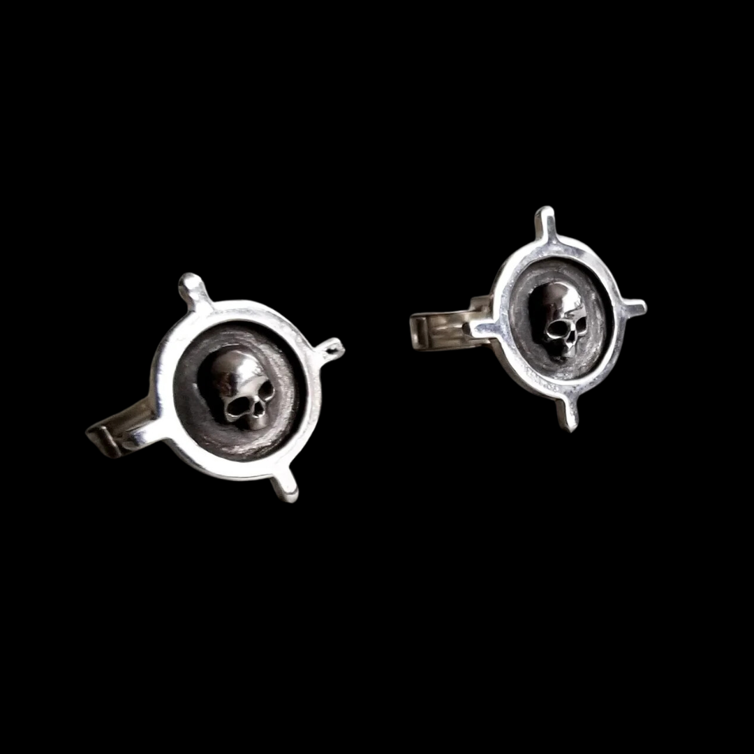 Collection of Silver Skull Cross Cufflinks - Inchoo Bijoux in a gallery layout