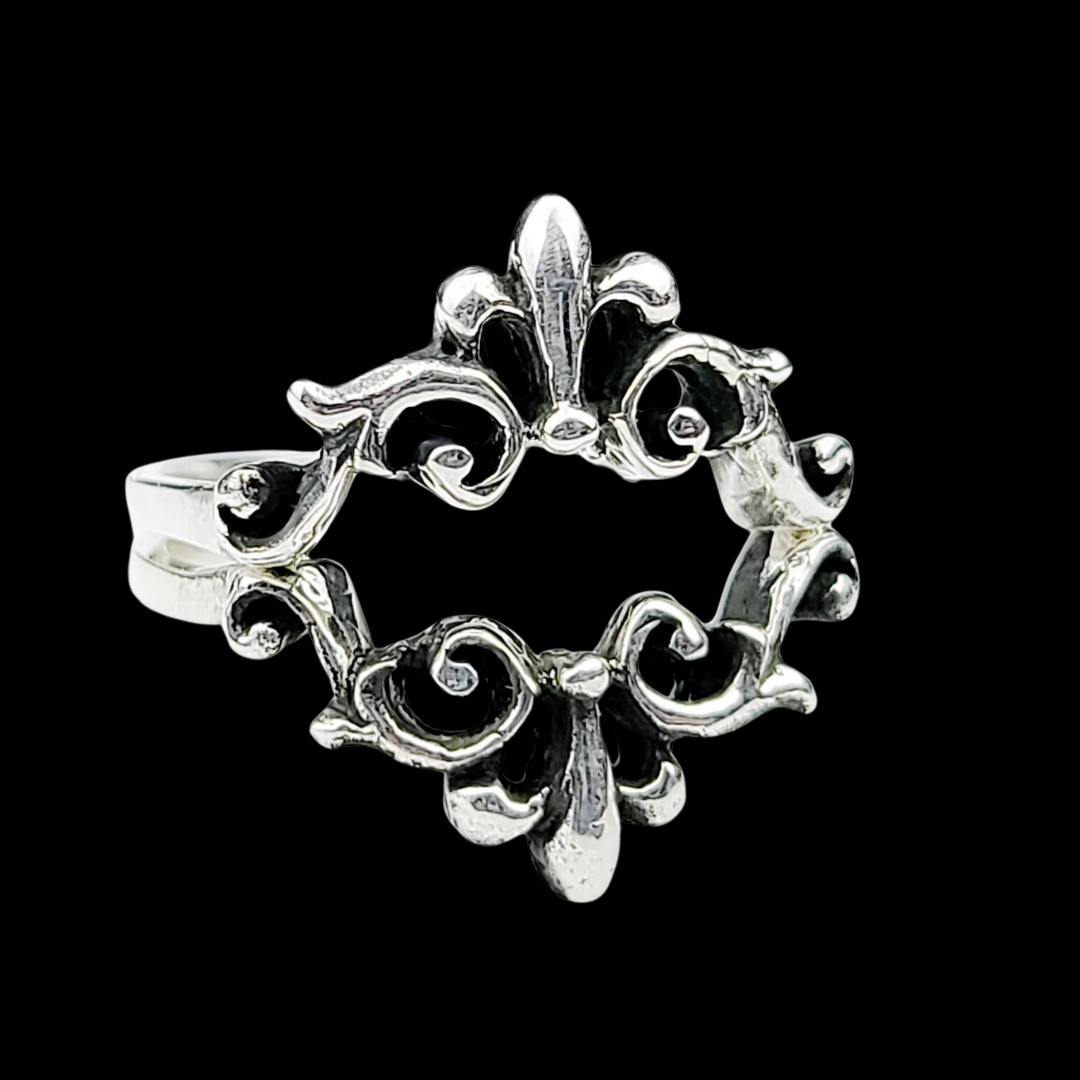 Collection of Bague Argent Dentelle Petites Courbes Baroques in a gallery layout