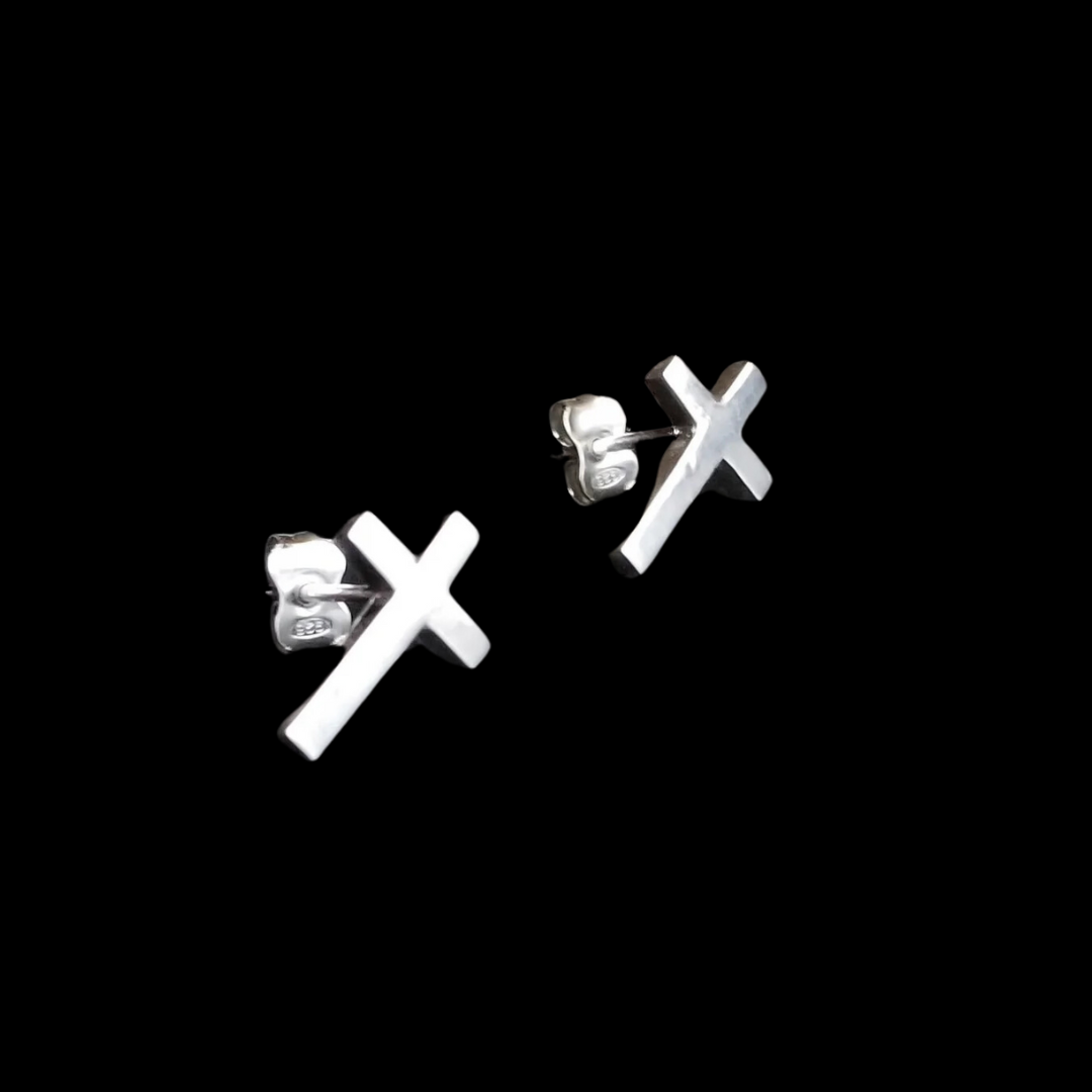 Collection of Simple Small Cross Earrings - Inchoo Bijoux in a gallery layout