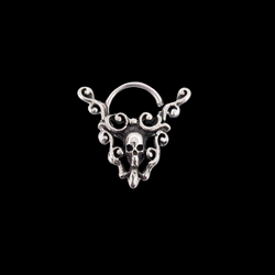 Collection of Skull and Lace Septum Piercing in a gallery layout