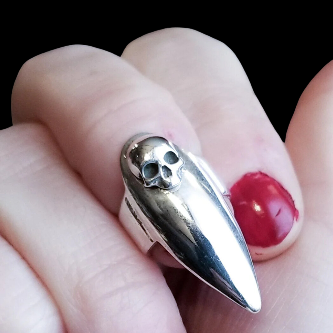 Collection of Skull Stiletto Midi Fake Nail Ring - Inchoo Bijoux in a gallery layout