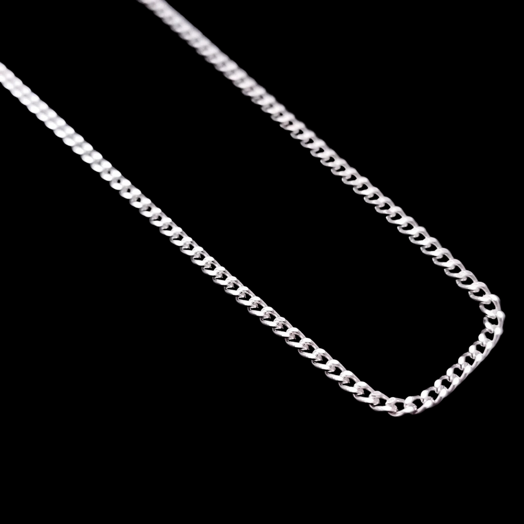 Collection of Sterling Silver 2mm Thick Flat Curb Chain - Inchoo Bijoux in a gallery layout