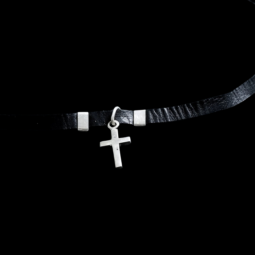 Collection of Tiny Silver Cross Choker - Inchoo Bijoux in a gallery layout