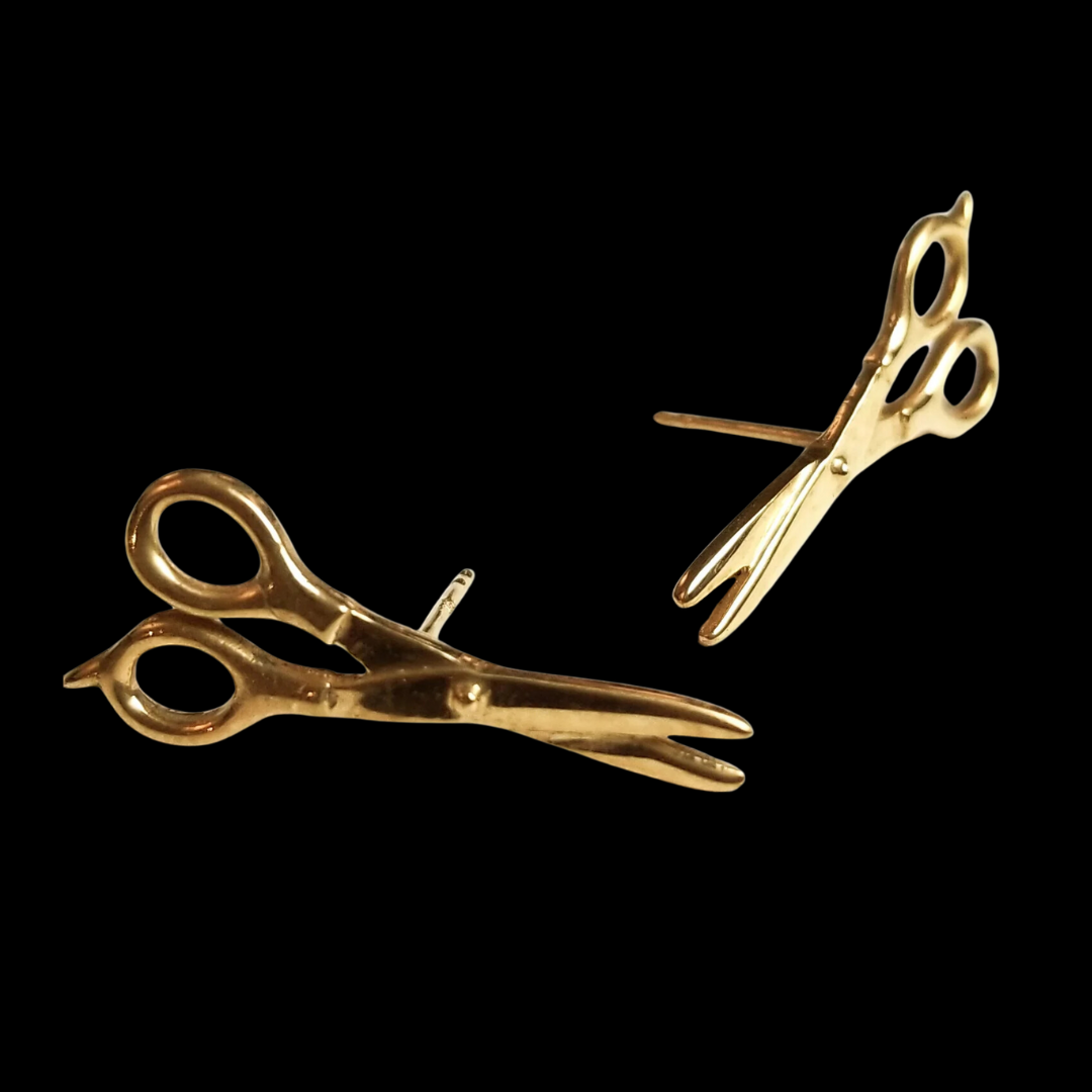 Collection of Yellow Gold Scissors Earrings 10K - 14K - Inchoo Bijoux in a gallery layout