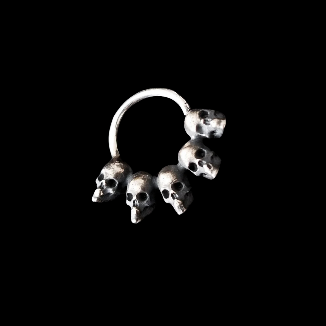 Collection of 5 Skull Silver Septum Ring - Inchoo Bijoux in a gallery layout