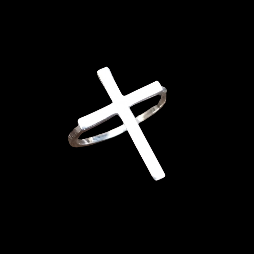 Collection of Big Shiny Simple Cross Ring - Inchoo Bijoux in a gallery layout