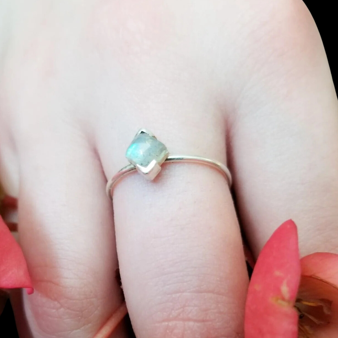 Collection of Faceted Square Labradorite Ring - Inchoo Bijoux in a gallery layout