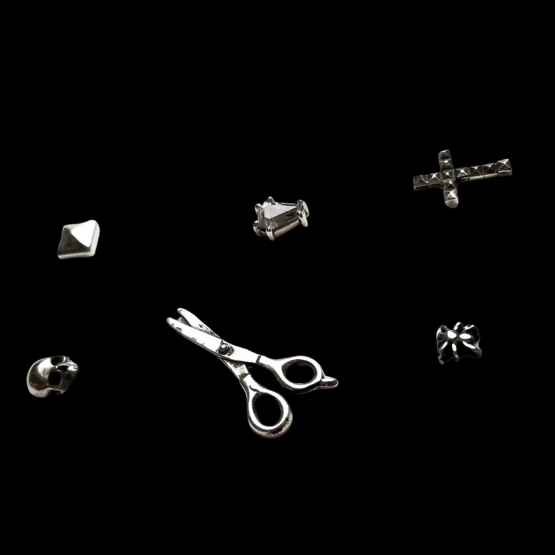 Collection of Goth Dream Set of 6 Single Stud Mix and Match Earrings - Inchoo Bijoux in a gallery layout