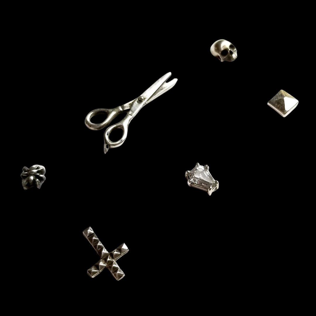Collection of Goth Dream Set of 6 Single Stud Mix and Match Earrings - Inchoo Bijoux in a gallery layout