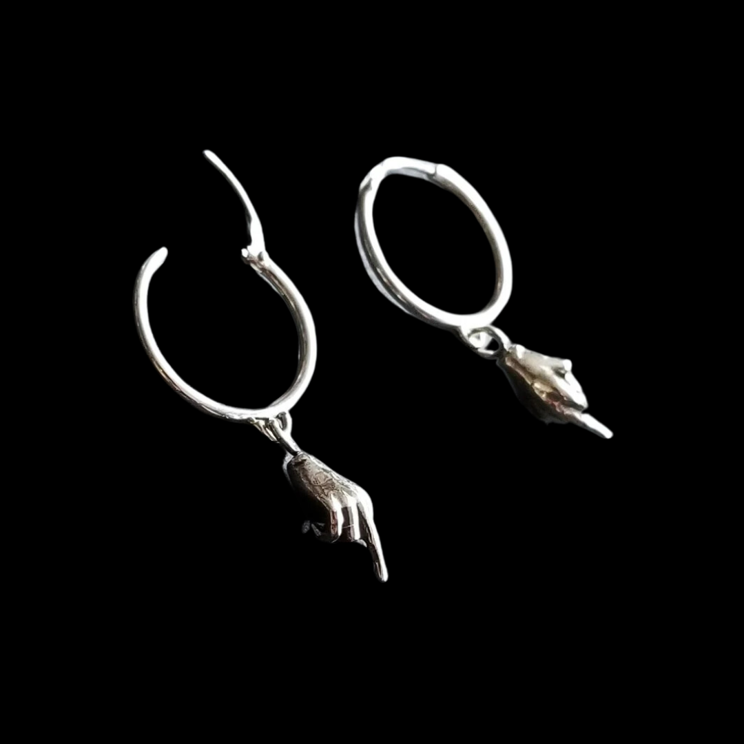 Collection of Middle Finger Hoop Earrings - Inchoo Bijoux in a gallery layout