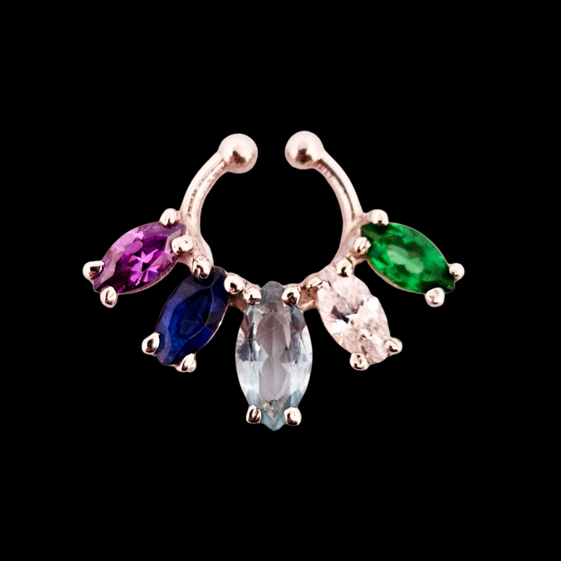 Collection of Masc Pride Flag Septum Piercing Marquise - Inchoo Bijoux in a gallery layout