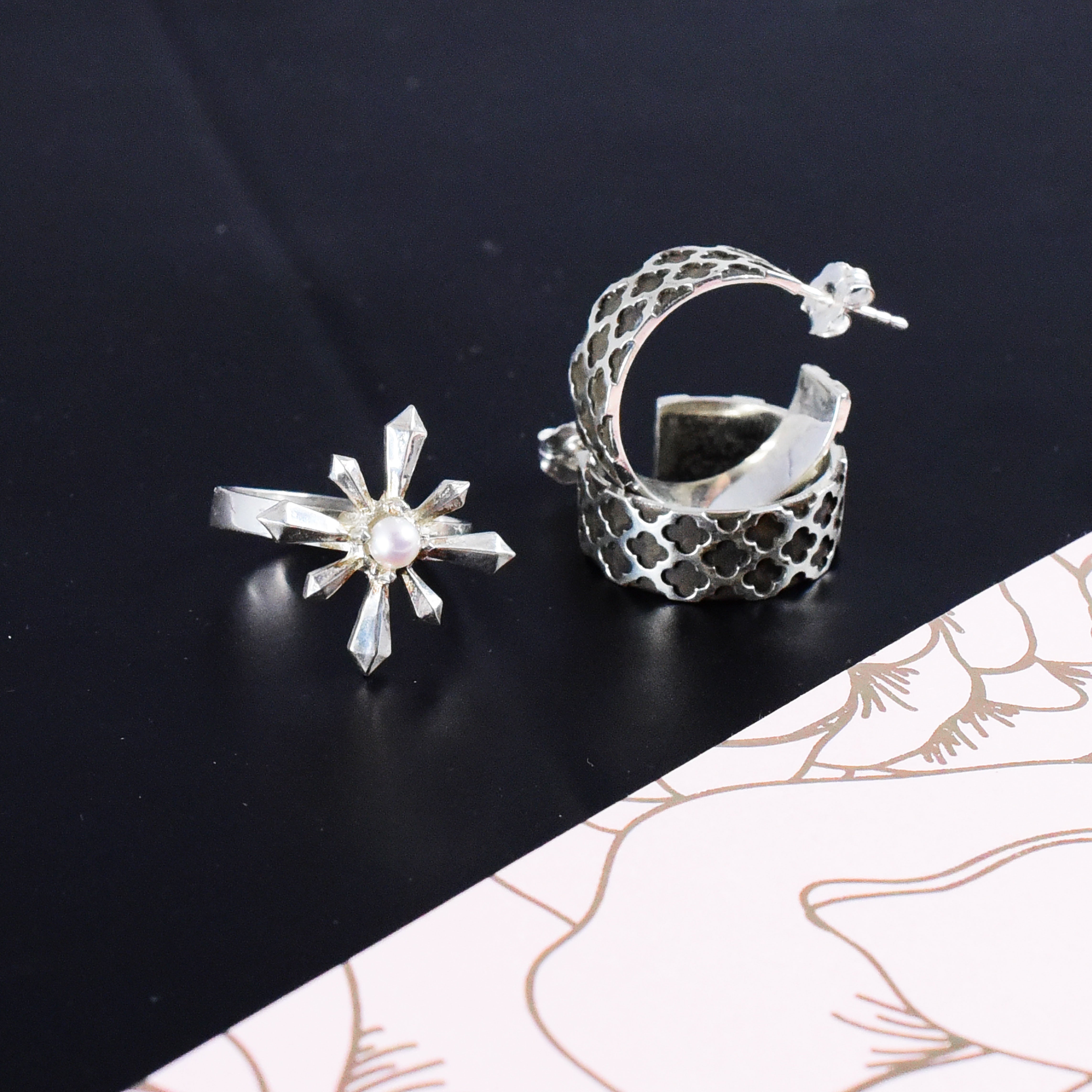 Collection of Wide Confess your Sins Hoop Earrings in a gallery layout