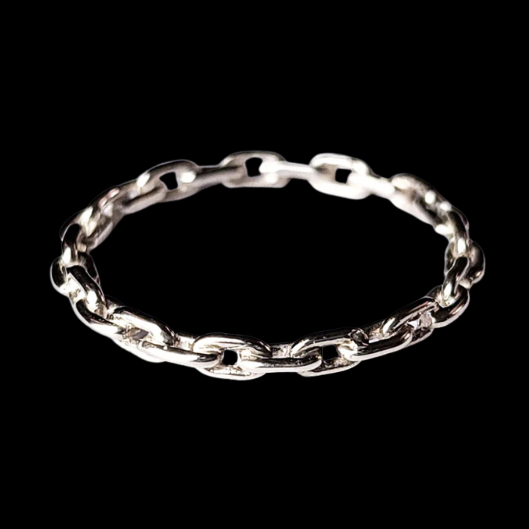 Collection of Solid Silver Chain Ring in a gallery layout