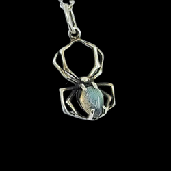 Collection of Labradorite Spider Pendant, Blue Flash in a gallery layout