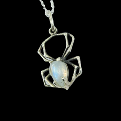 Collection of Rainbow Moonstone Spider Pendant in a gallery layout