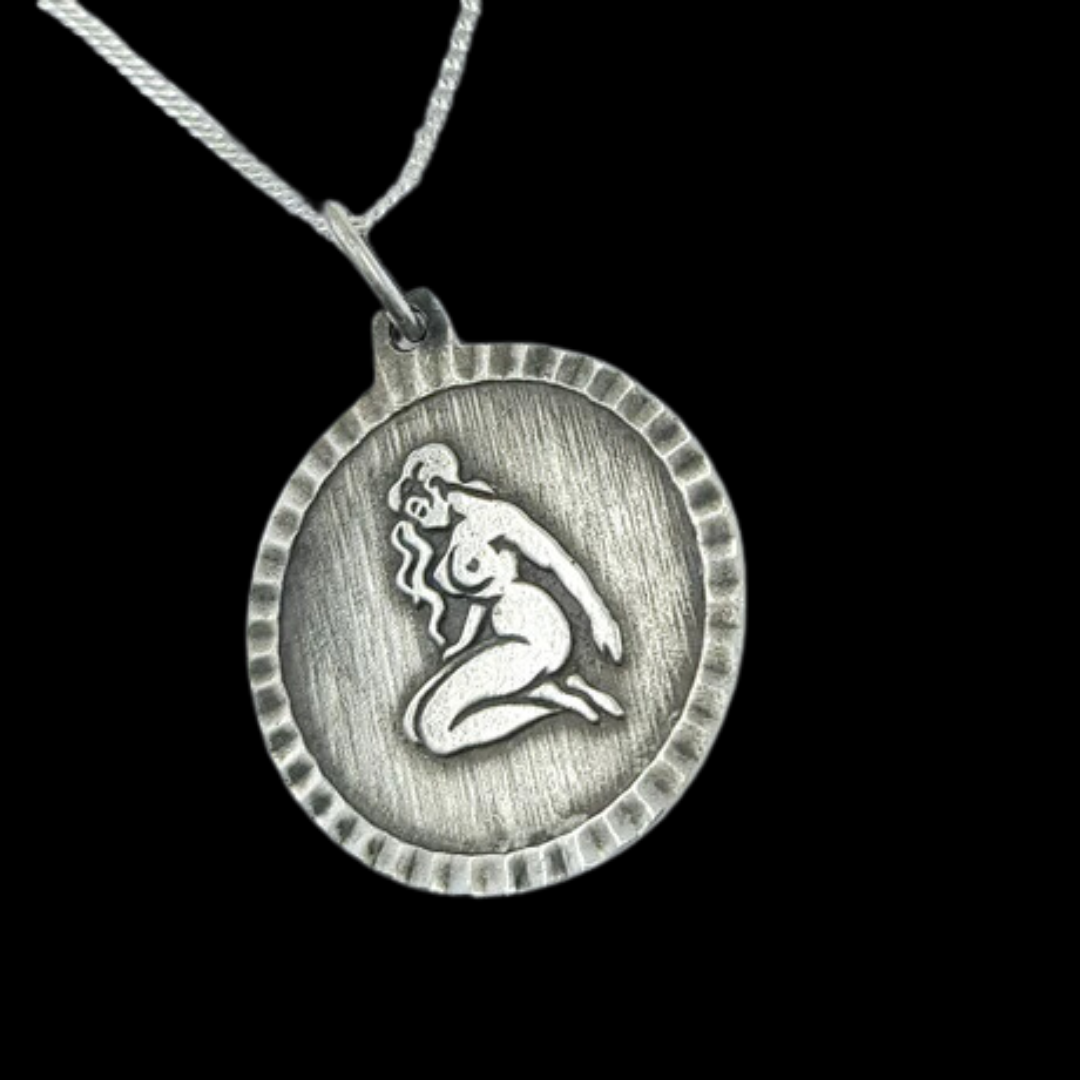 Collection of Persephone Nude Medallion Pendant in a gallery layout
