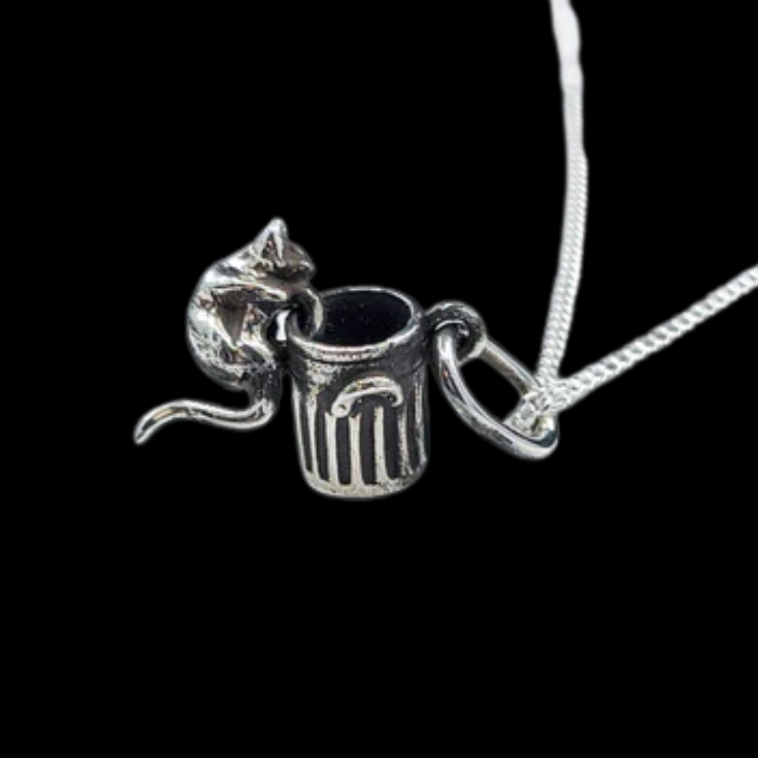 Collection of Tiny Rat Garbage Can Pendant in a gallery layout