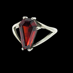 Collection of Big Blood Red Coffin Ring (8x13) in a gallery layout