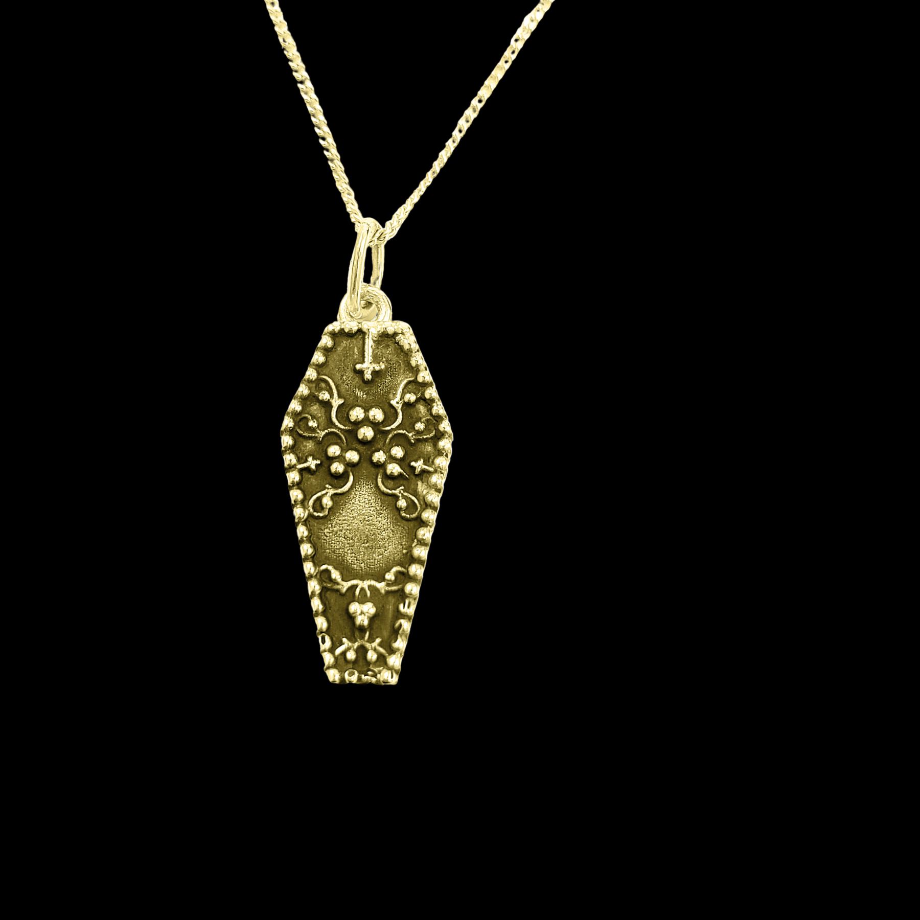 Collection of Gothic Coffin Urn Pendant Necklace - Gold Options in a gallery layout