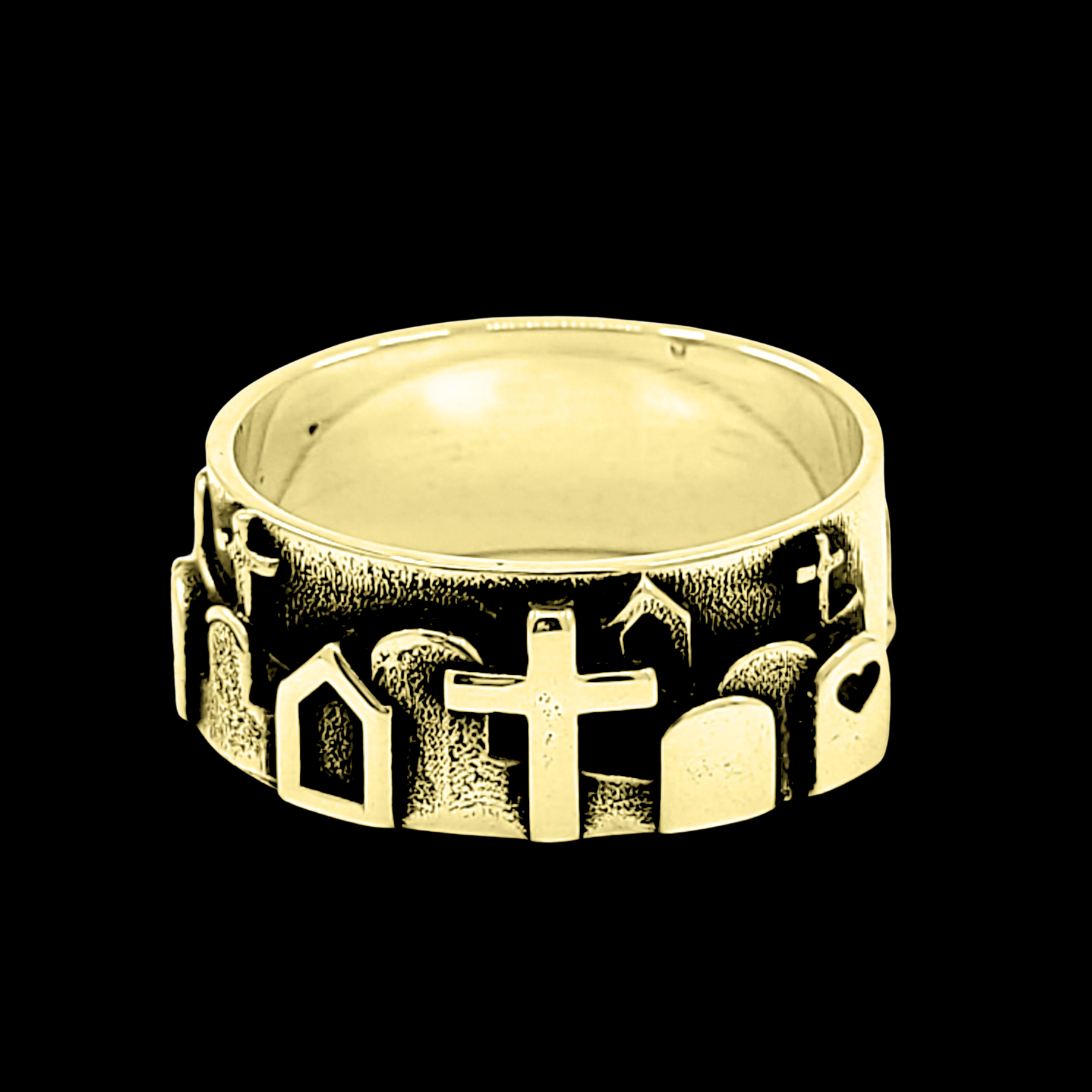 Collection of Graveyard Cemetery Ring - Gold Options in a gallery layout
