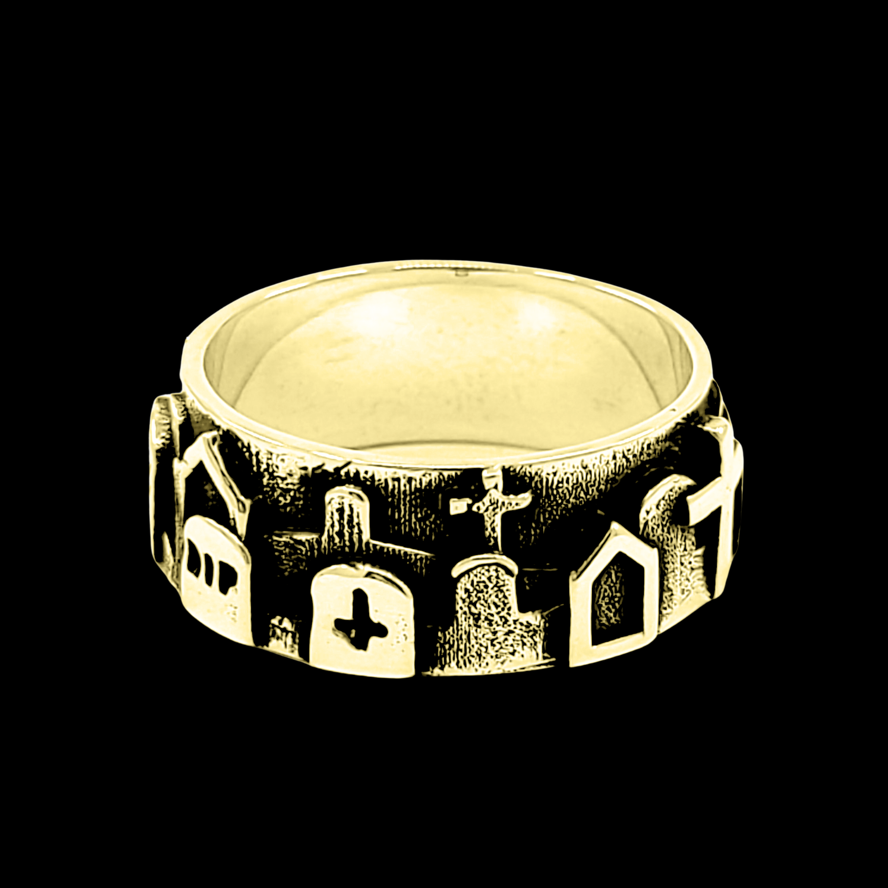 Collection of Graveyard Cemetery Urn Ring - Solid Gold in a gallery layout