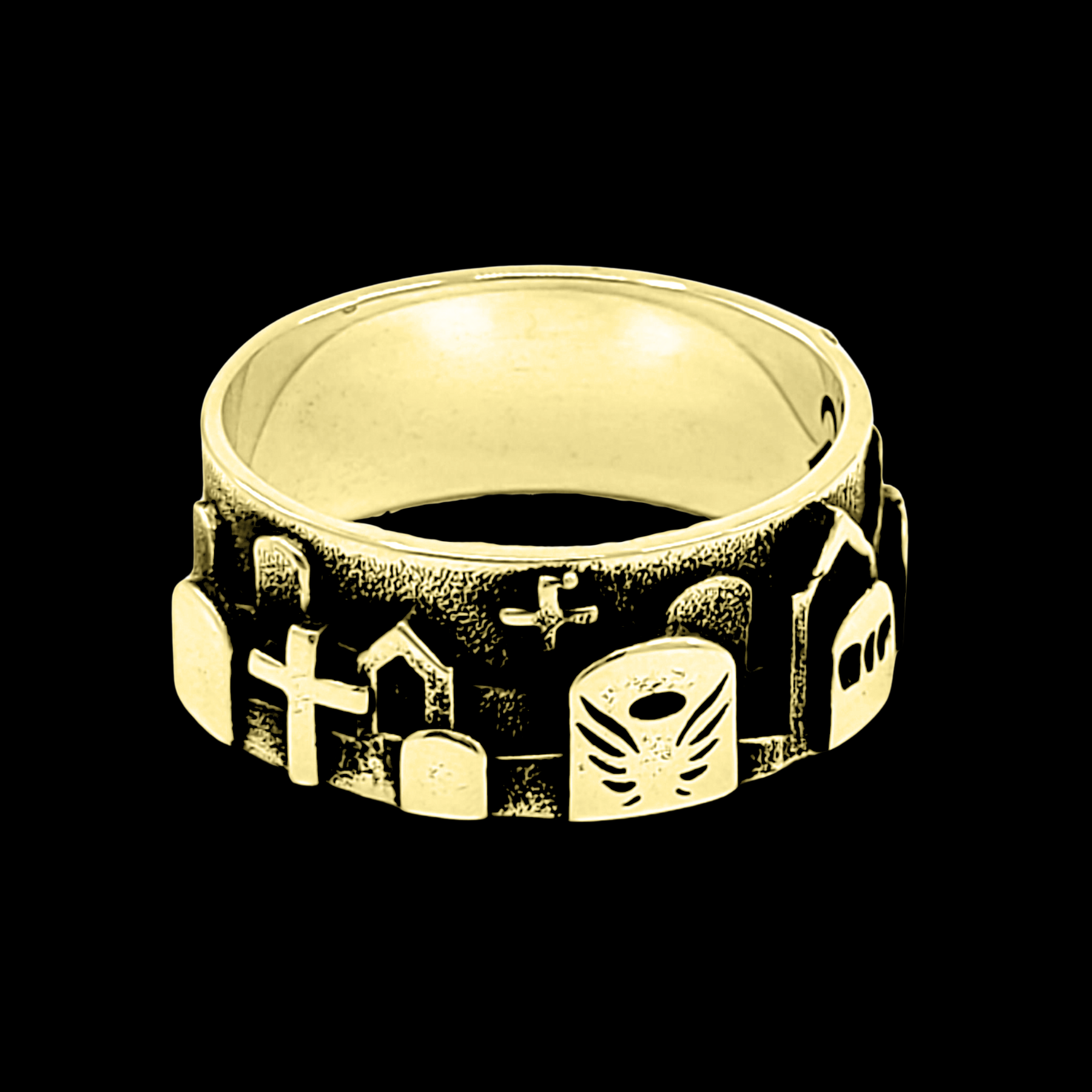 Collection of Graveyard Cemetery Ring - Gold Options in a gallery layout