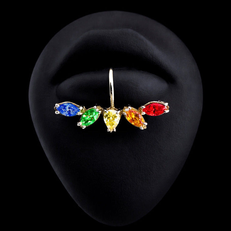 Collection of Rainbow Pride Fake Lip Ring - Inchoo Bijoux in a gallery layout