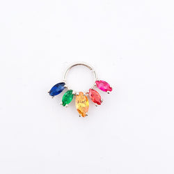 Collection of Rainbow Pride Flag Marquise Septum Piercing - Inchoo Bijoux in a gallery layout