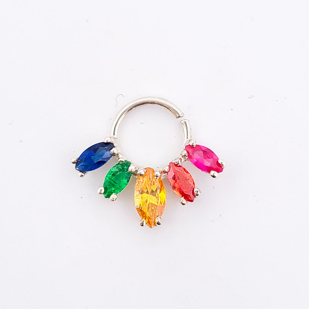 Collection of Rainbow Pride Flag Marquise Septum Piercing - Inchoo Bijoux in a gallery layout