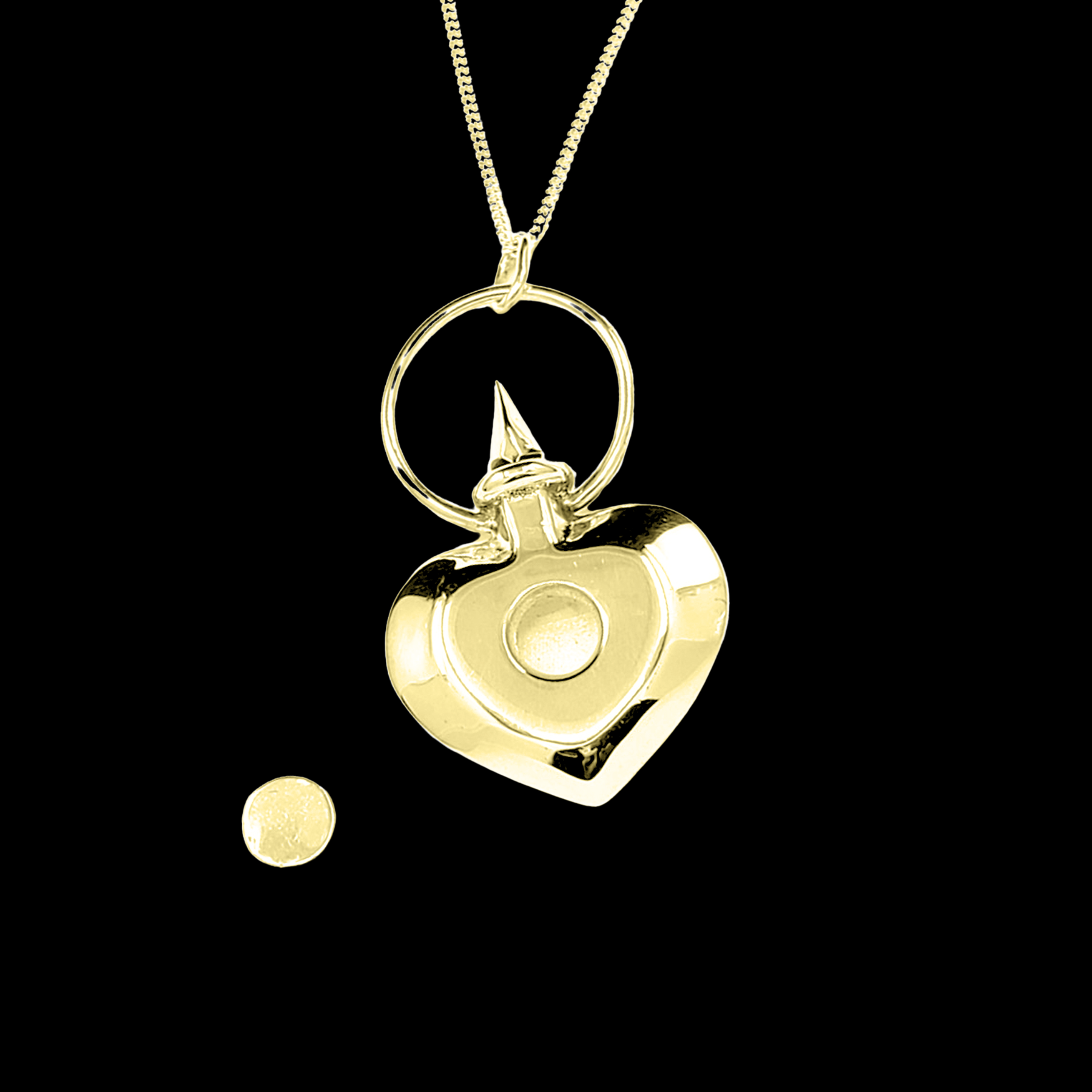 Collection of Silver Heart Urn Vial Pendant - Gold Options in a gallery layout