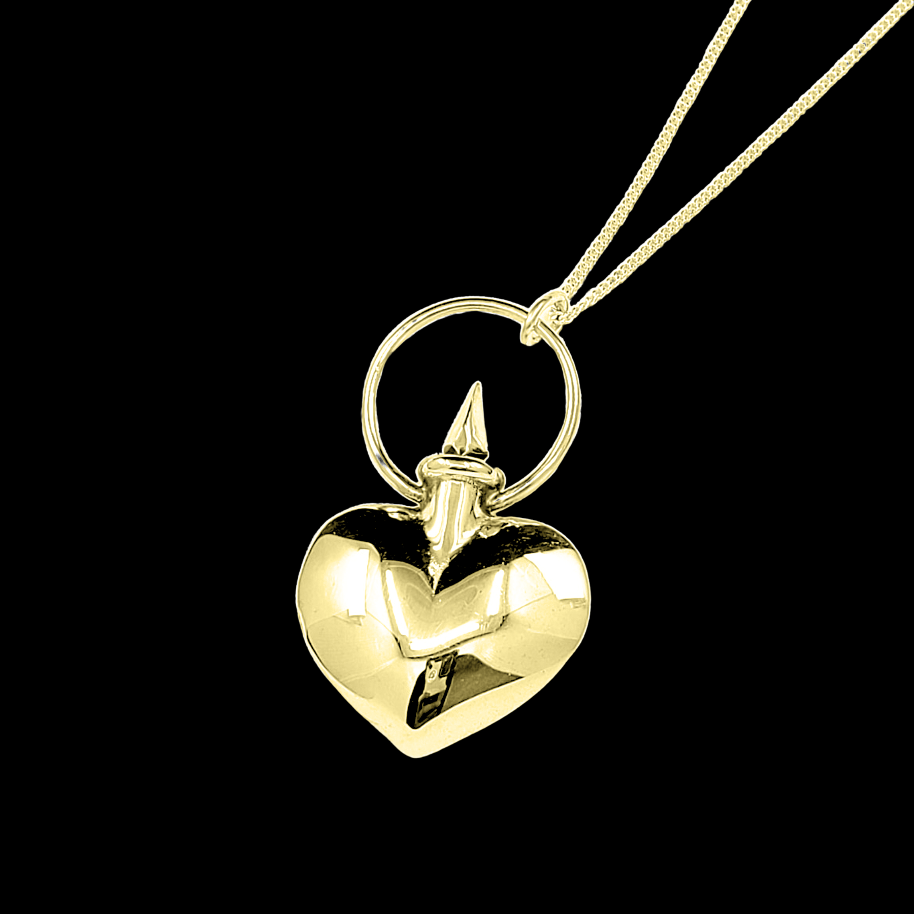 Collection of Silver Heart Urn Vial Pendant - Gold Options in a gallery layout