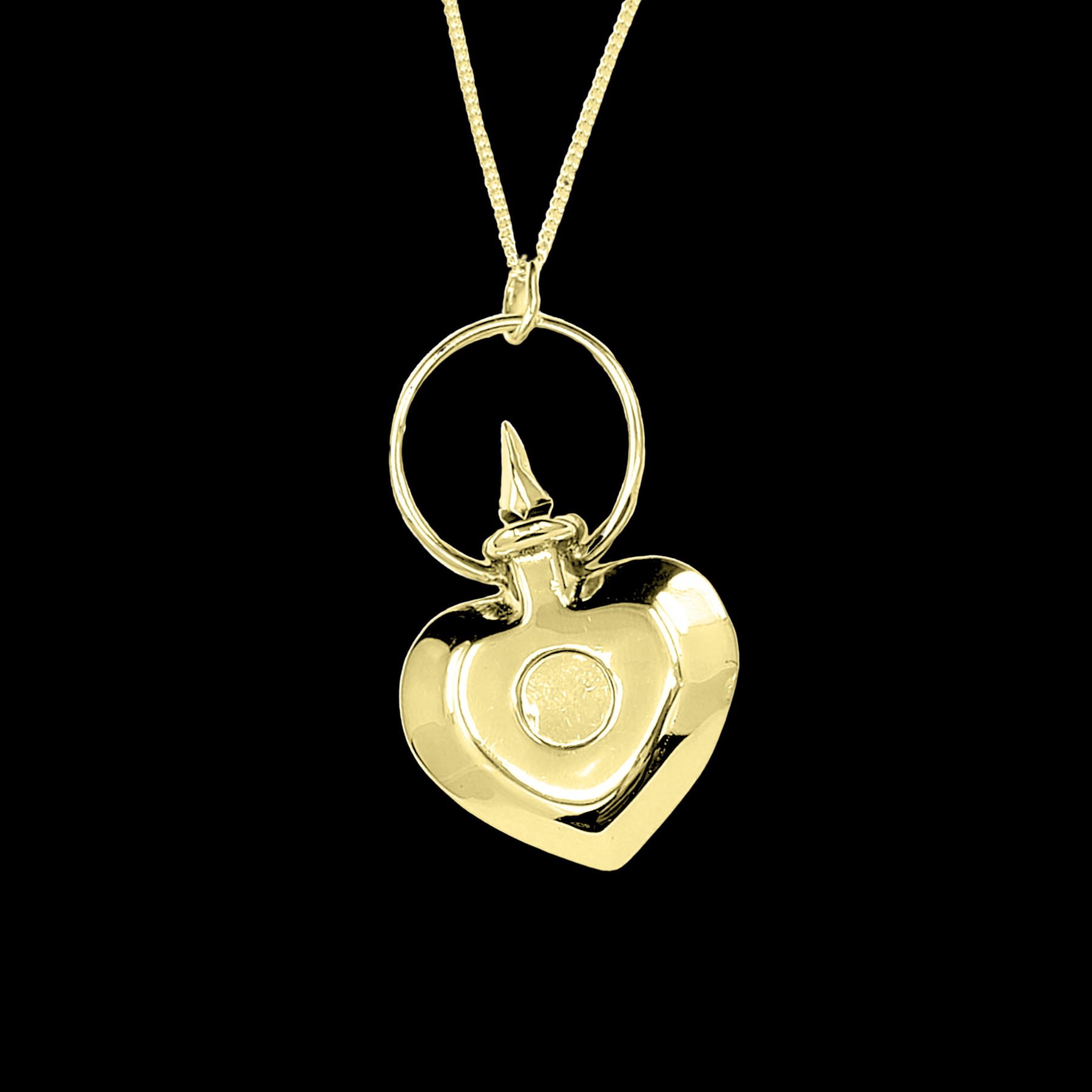 Collection of Silver Heart Urn Vial Pendant - Gold Options in a gallery layout