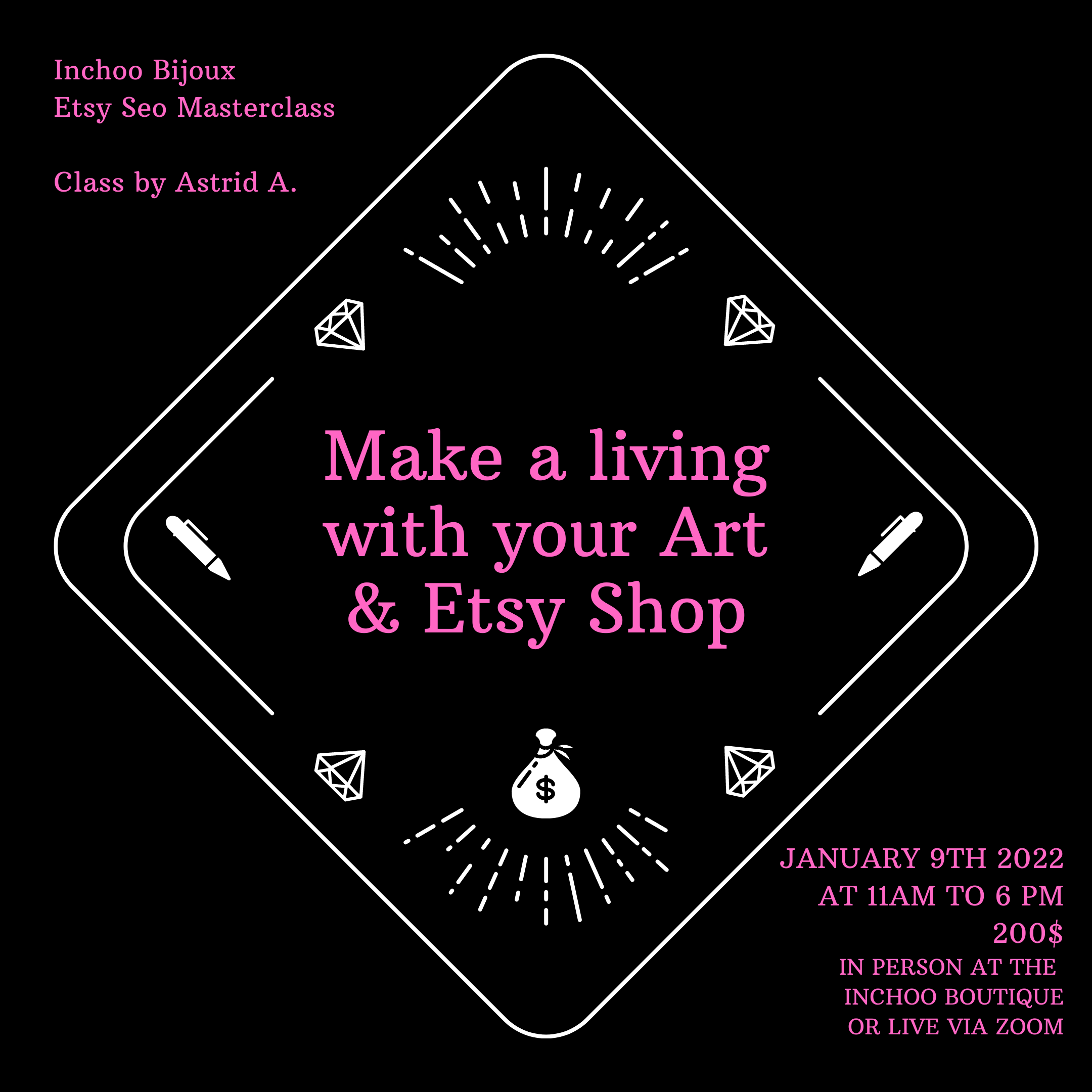 Collection of Inchoo Bijoux- Etsy Seo Masterclass - The Crystal Formation - January 9th 2022 in a gallery layout