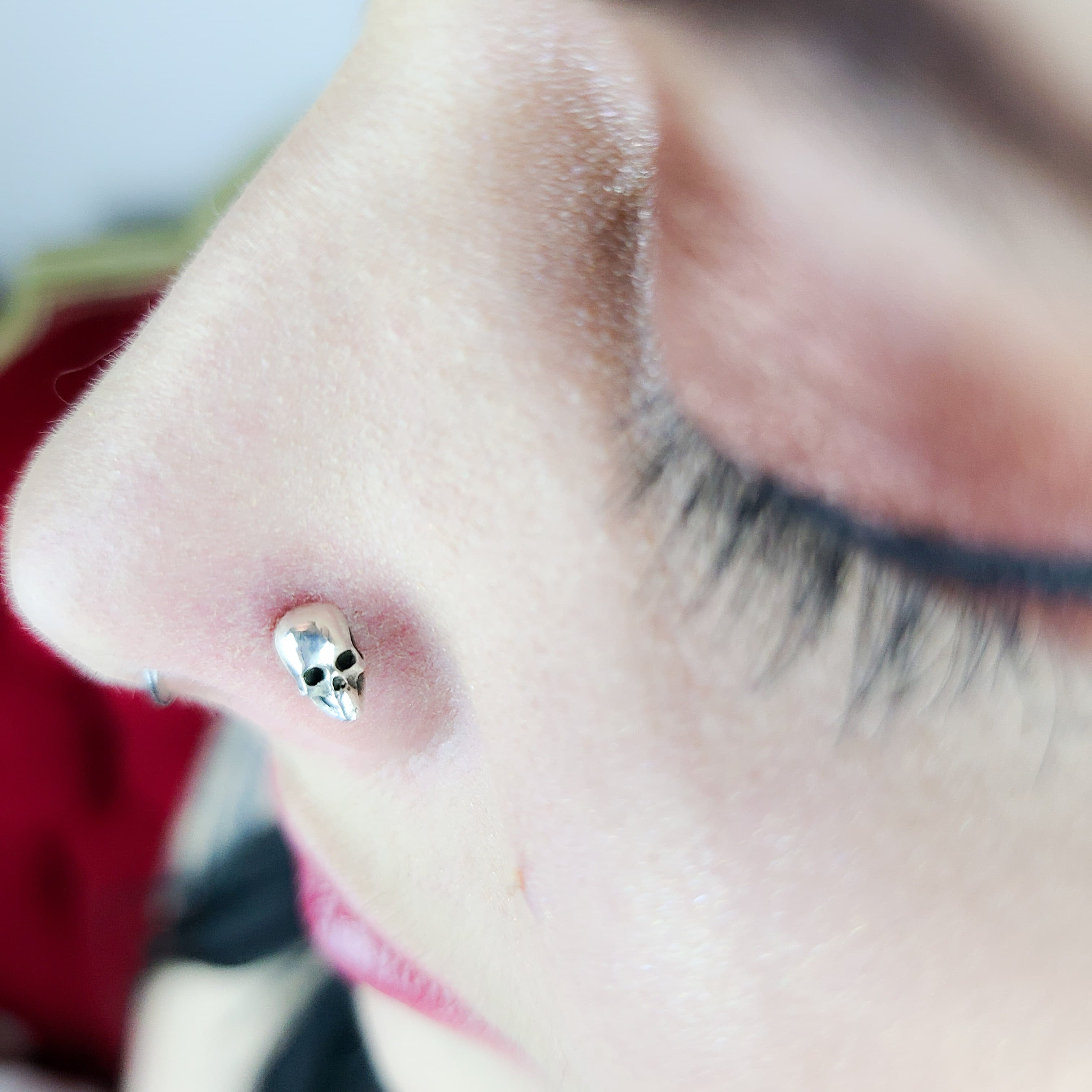 Collection of Small Silver Skull Nose Stud-Nose Stud-Inchoo Bijoux-Inchoo Bijoux in a gallery layout