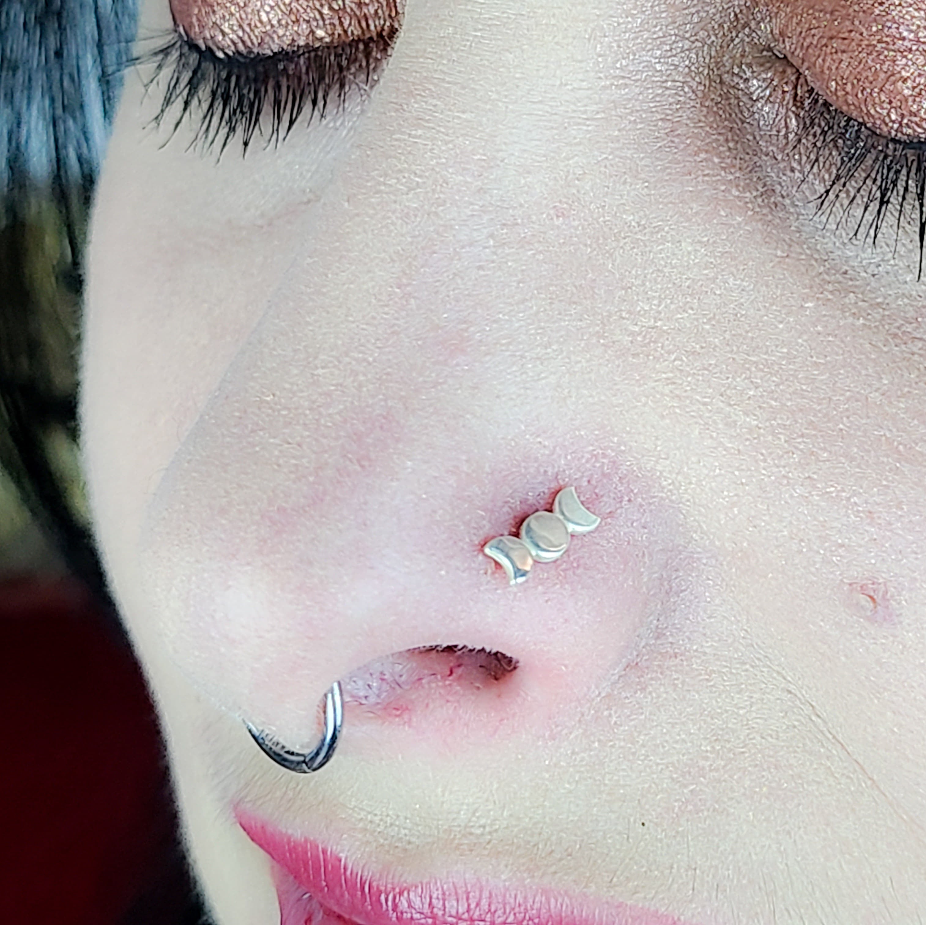 Collection of Silver Moon Phase Nose Stud-Nose Stud-Inchoo Bijoux-Inchoo Bijoux in a gallery layout