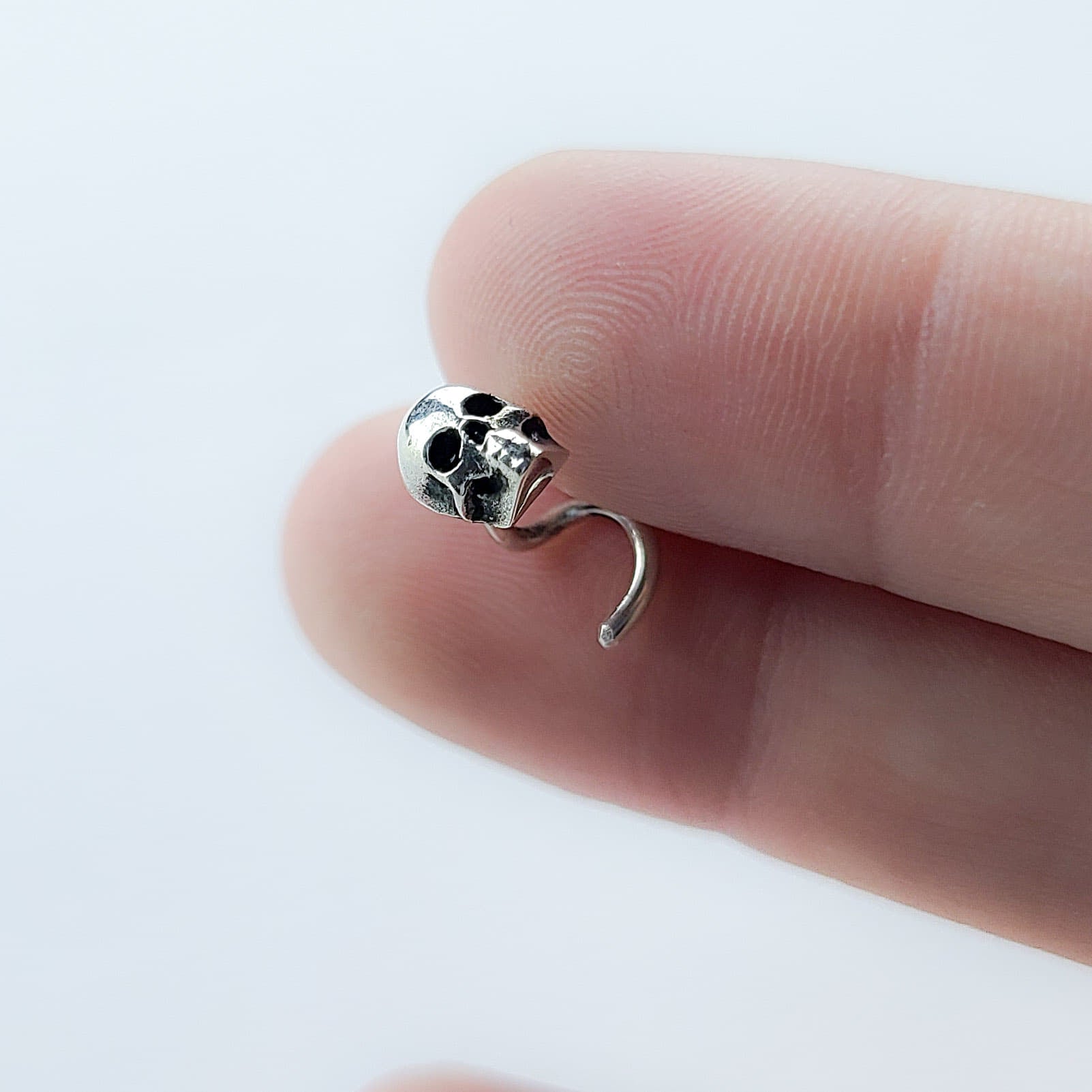 Collection of Small Silver Skull Nose Stud-Nose Stud-Inchoo Bijoux-Inchoo Bijoux in a gallery layout