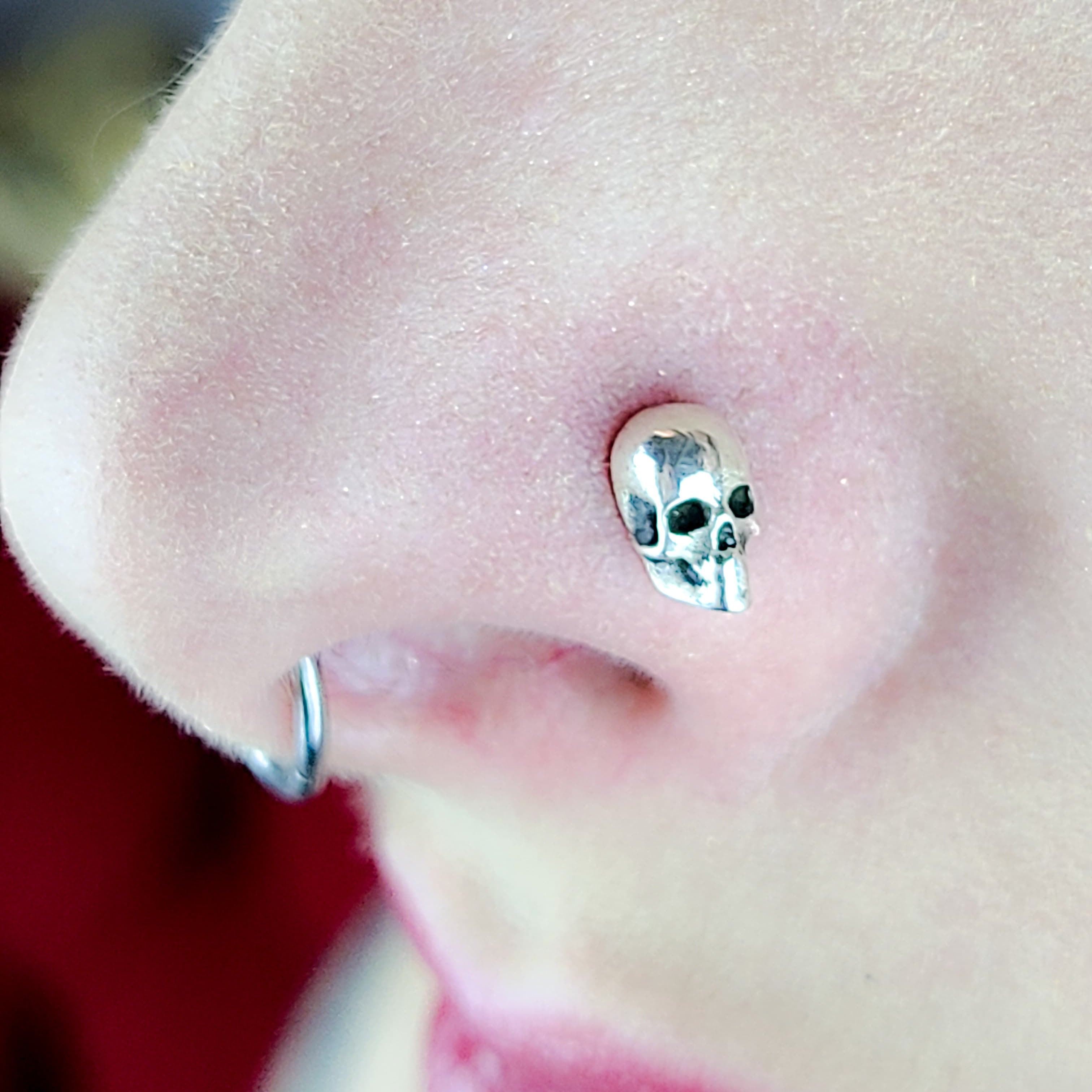 Collection of Small Silver Skull Nose Stud-Nose Stud-Inchoo Bijoux-Inchoo Bijoux in a gallery layout