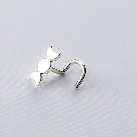 Collection of Silver Moon Phase Nose Stud-Nose Stud-Inchoo Bijoux-Inchoo Bijoux in a gallery layout