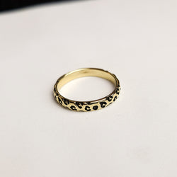 Collection of Yellow Gold Leopard Print Ring 10K - 14K in a gallery layout