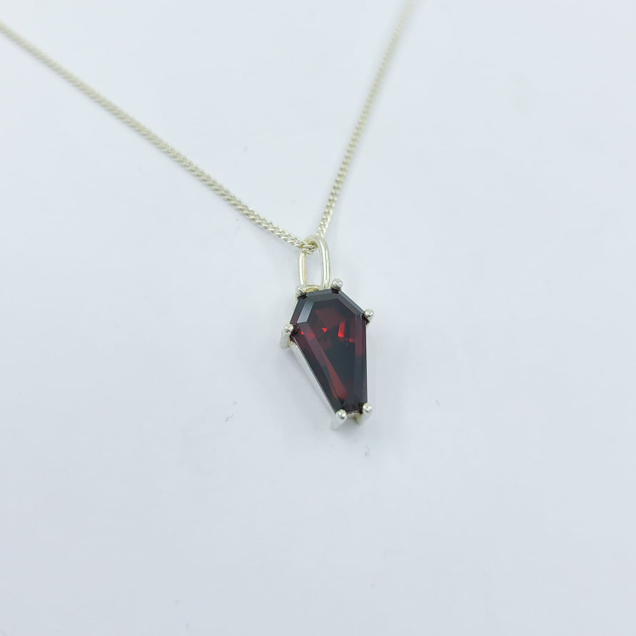 Big Blood Red Coffin Pendant (8x13)
