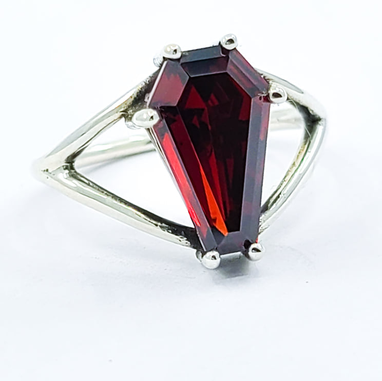 Collection of Big Blood Red Coffin Ring (8x13) in a gallery layout