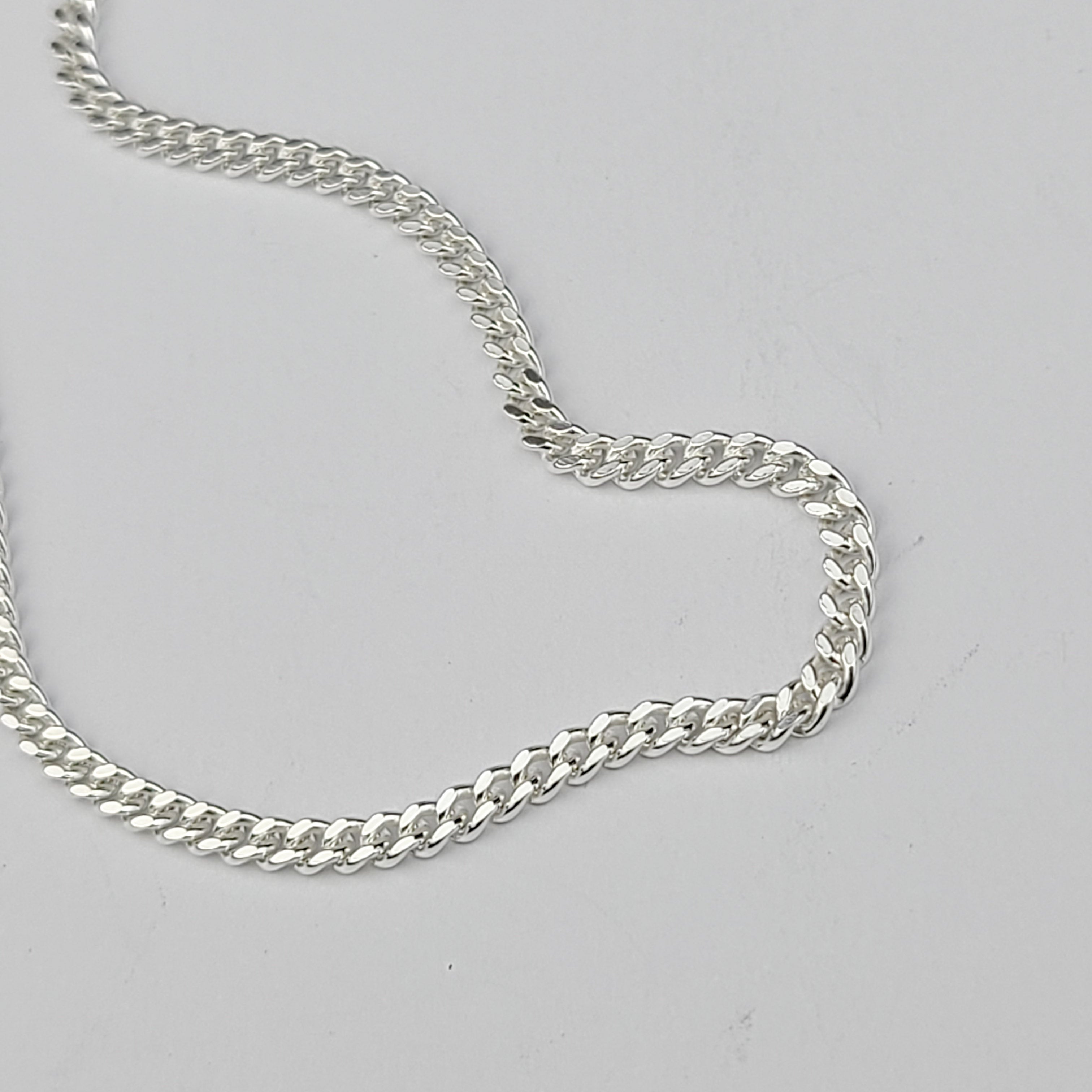 Collection of Sterling Silver 2.5mm Flat Curb Chain Necklace in a gallery layout