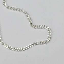 Collection of Sterling Silver 2.5mm Flat Curb Chain Necklace in a gallery layout