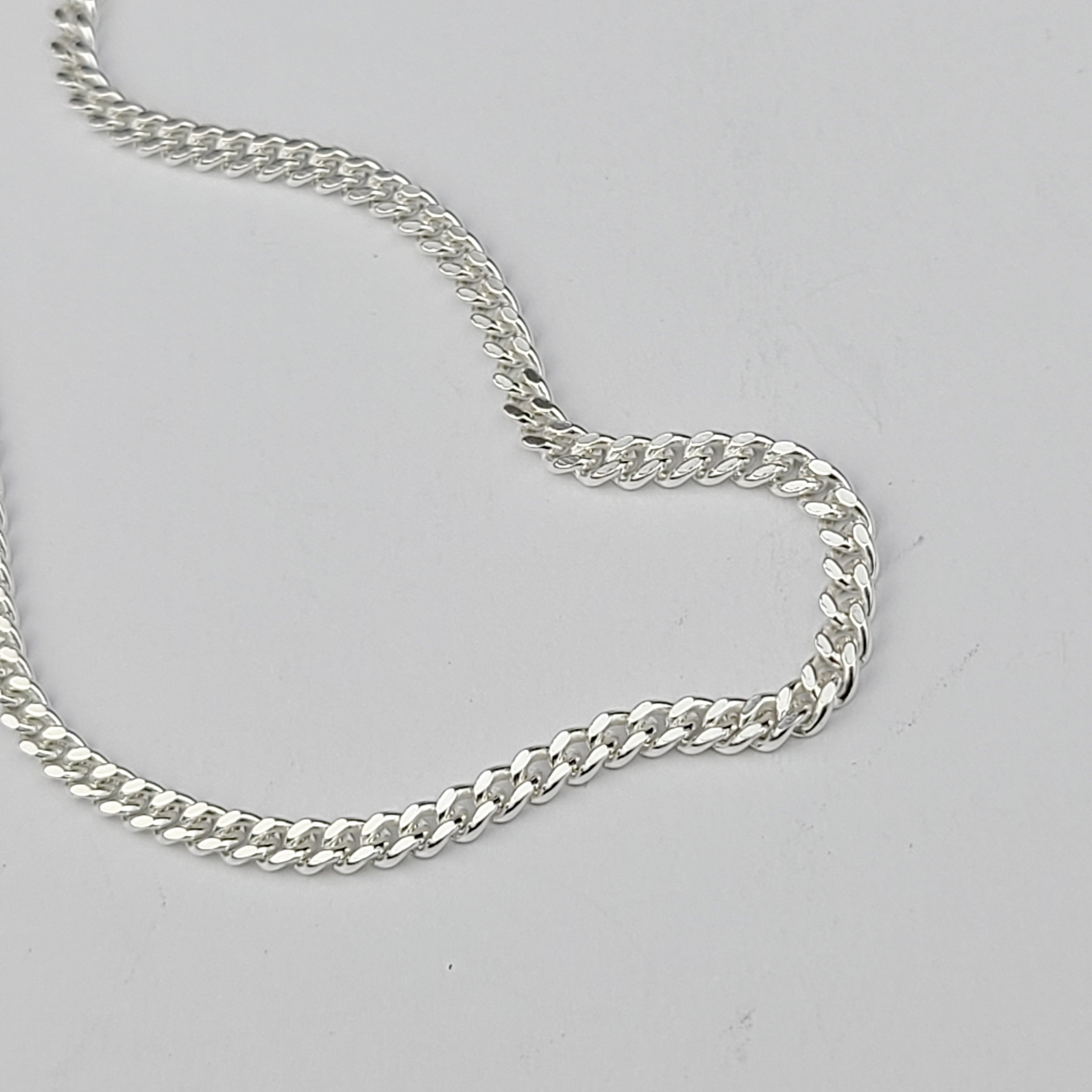 Sterling Silver 2.5mm Flat Curb Chain Necklace