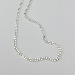 Collection of Sterling Silver 2.5mm Flat Curb Chain Necklace in a gallery layout