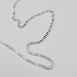 Collection of Bulky Thin 2.8mm Sterling Silver Chain Necklace in a gallery layout