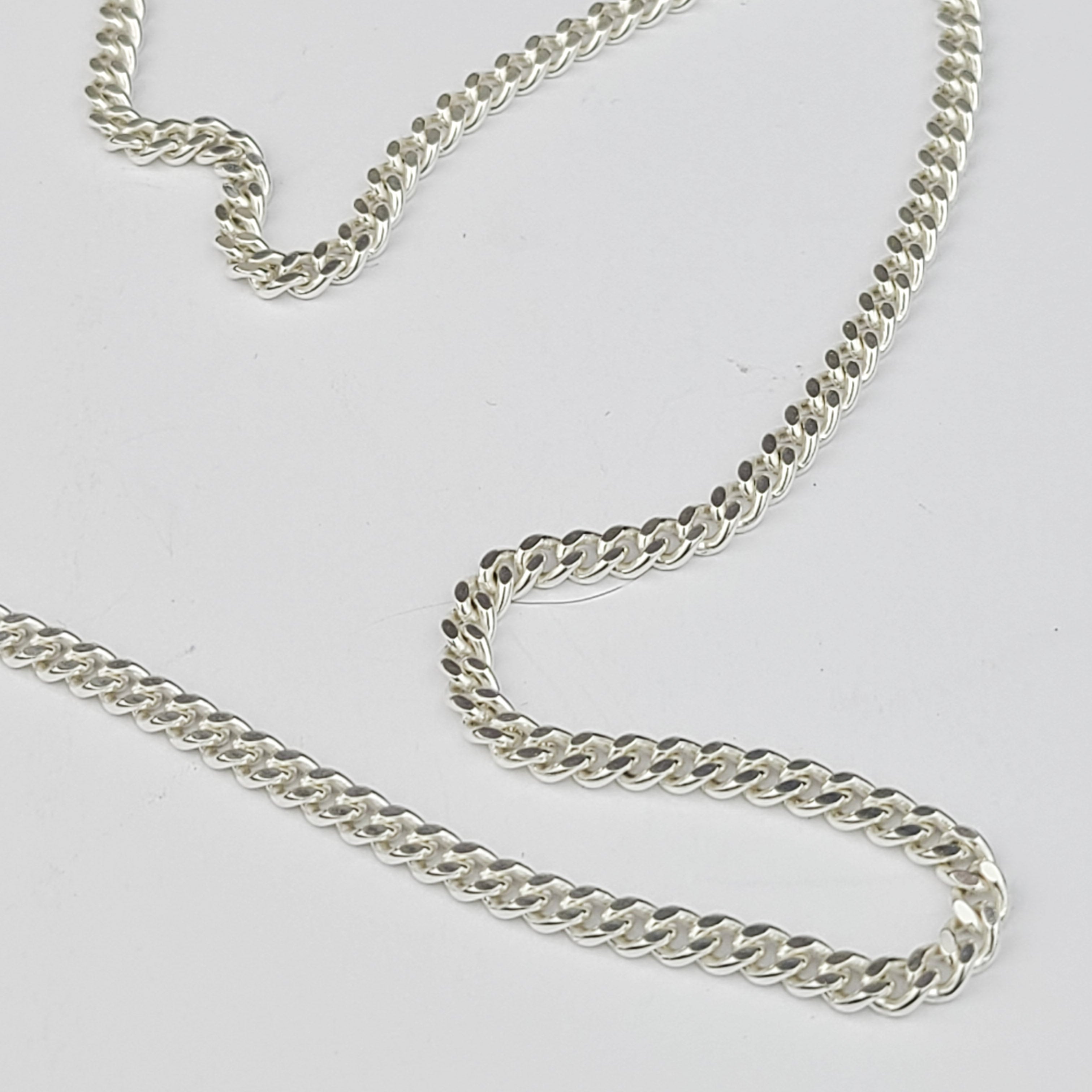 Collection of Bulky Thin 2.8mm Sterling Silver Chain Necklace in a gallery layout