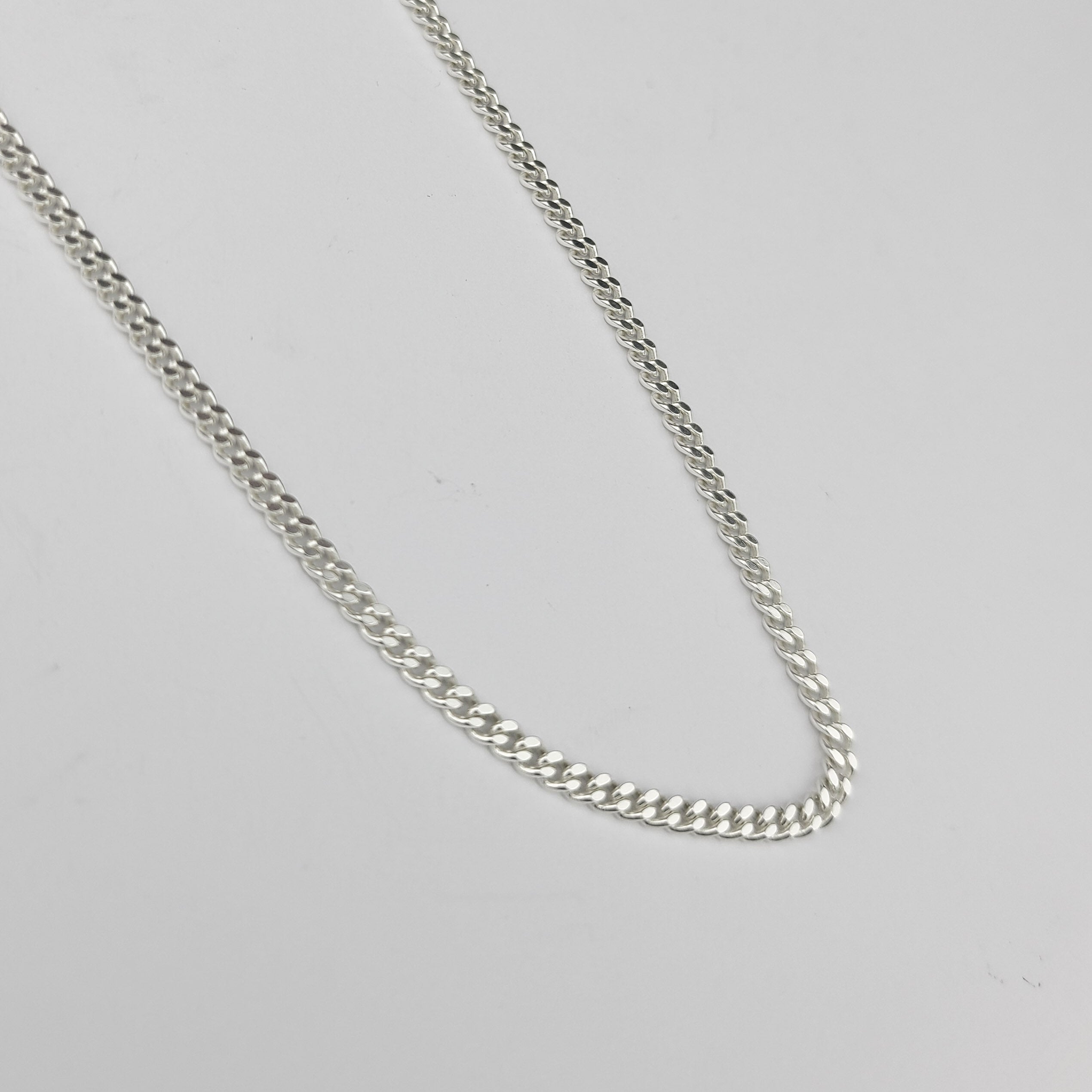 Collection of Bulky Thin 2.8mm Sterling Silver Chain Necklace in a gallery layout