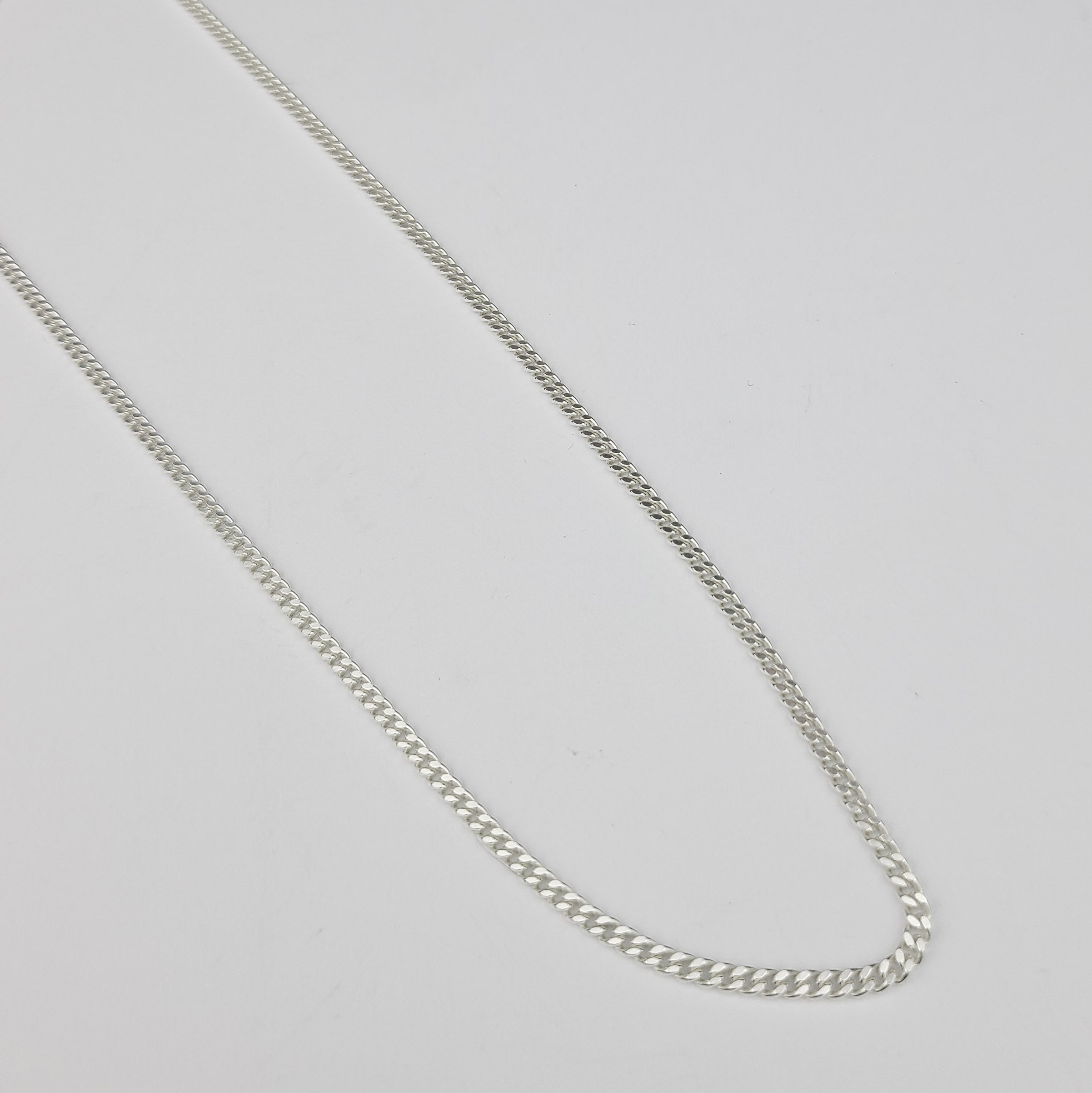 Collection of Bulky Thin 2.8mm Sterling Silver Chain Necklace in a gallery layout